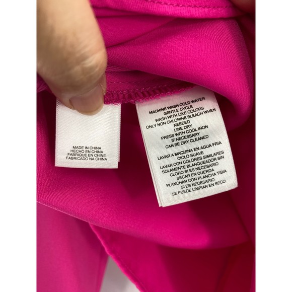 Rachel Roy NWT Rachel Kaylee Top Double V Neck Back Tie Long Sleeves Pink S New - Picture 7 of 10